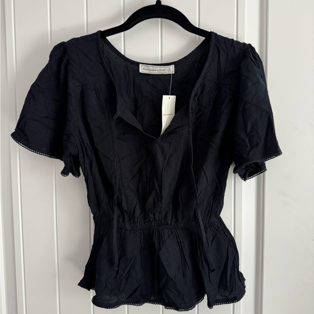Abercrombie & Fitch Black Peplum Blouse